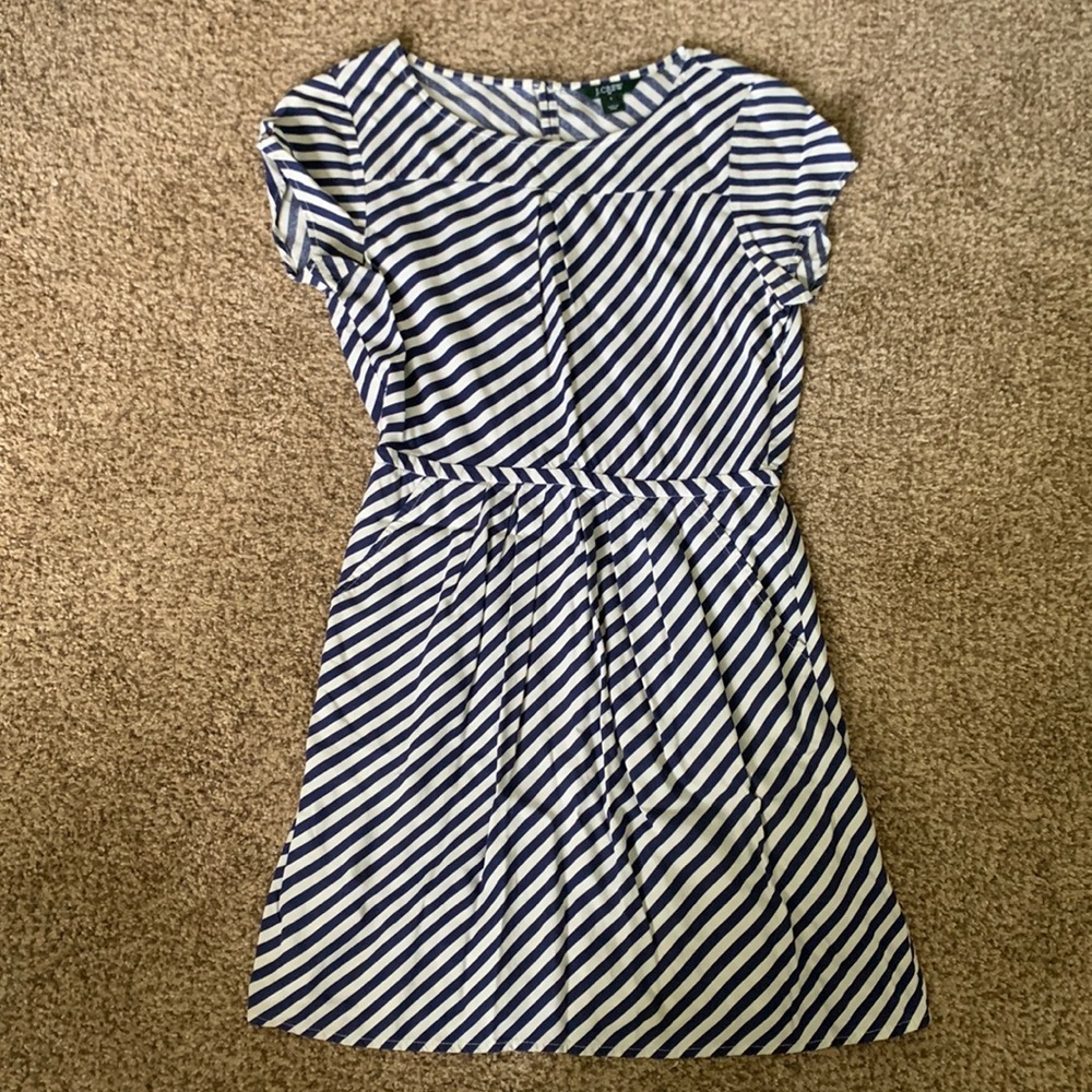 J. Crew Blue and White Striped Dress- Like New!